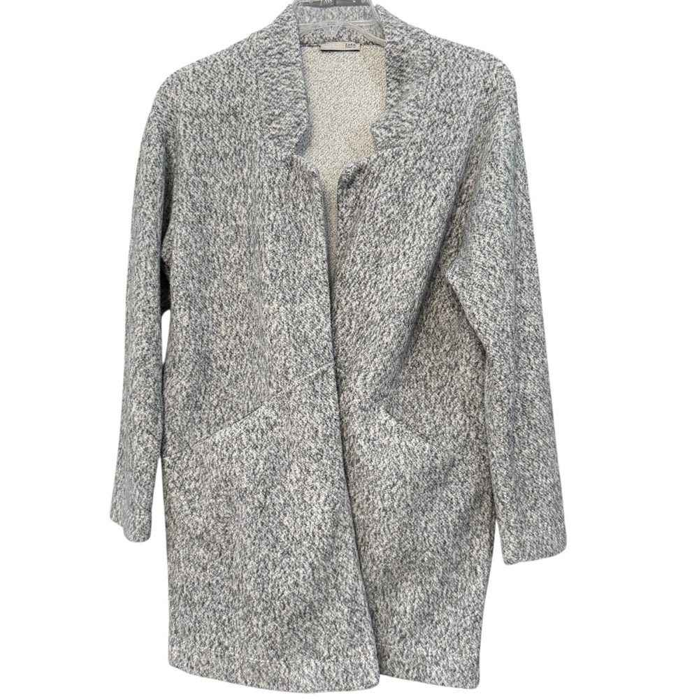 Zara Collection Gray Knit Coatigan Sweater Jacket Small